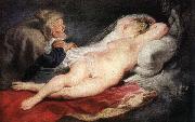 RUBENS, Pieter Pauwel The Hermit and the Sleeping Angelica oil on canvas